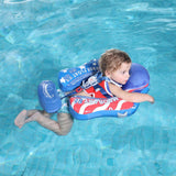 Mambobaby Yüzme Simidi - USA Flag, Emniyetli, Gölgelikli ve Ayak Destekli