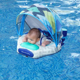 Mambobaby Yüzme Simidi - Yellow Colorfish,  Emniyetli, Gölgelikli ve Ayak Destekli