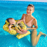 Mambobaby Yüzme Simidi - Yellow Leopard, Emniyetli, Gölgelikli ve Ayak Destekli