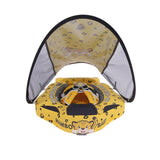 Mambobaby Yüzme Simidi - Yellow Leopard, Emniyetli, Gölgelikli ve Ayak Destekli