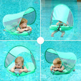 Mambobaby Yüzme Simidi - Classic Olive, Emniyetli, Gölgelikli ve Ayak Destekli