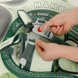Mambobaby Yüzme Simidi - Yeşil Dino, Emniyetli, Gölgelikli ve Ayak Destekli
