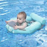 Mambobaby Yüzme Simidi - Yeşil Fil, Emniyetli, Gölgelikli ve Ayak Destekli