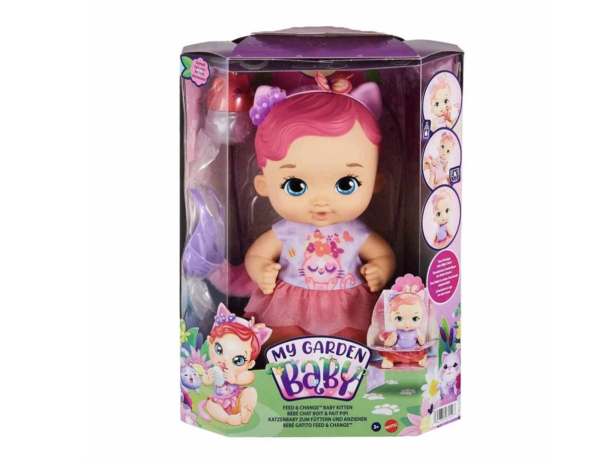 My Garden Baby Yavru Kedi Bebeğimin Bakım Zamanı  - Pembe Saçlı Bebek HHL21 | Toysall