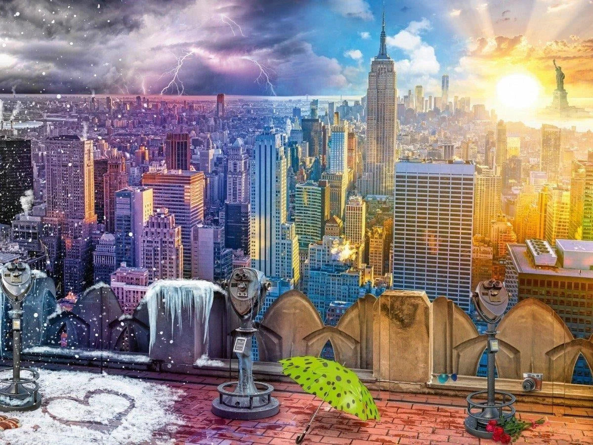 Ravensburger 1500 Parça Puzzle New York Kış ve Yaz 160082 | Toysall