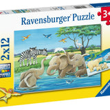 Ravensburger 2x12 Parça Puzzle Hayvan Yavruları 050956