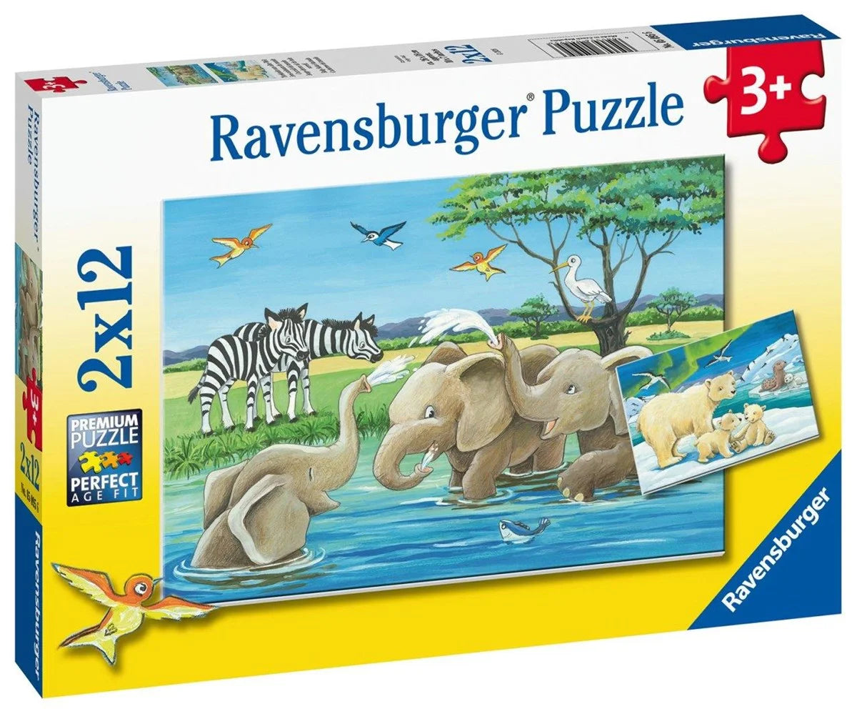 Ravensburger 2x12 Parça Puzzle Hayvan Yavruları 050956 | Toysall