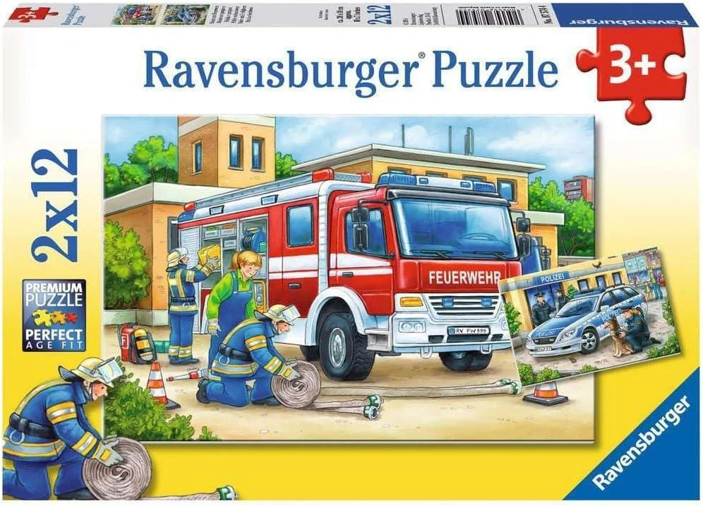 Ravensburger 2x12 Parça Puzzle Polis ve İtfaiye Çocuk 75744 | Toysall
