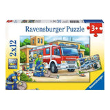 Ravensburger 2x12 Parça Puzzle Polis ve İtfaiye Çocuk 75744