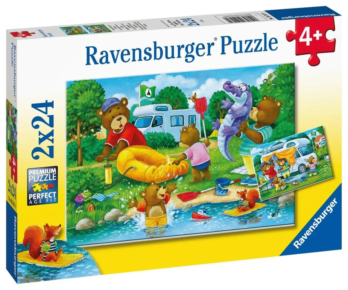 Ravensburger 2x24 Parça Puzzle Ayı Ailesi Kampta 052479 | Toysall