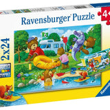 Ravensburger 2x24 Parça Puzzle Ayı Ailesi Kampta 052479 | Toysall