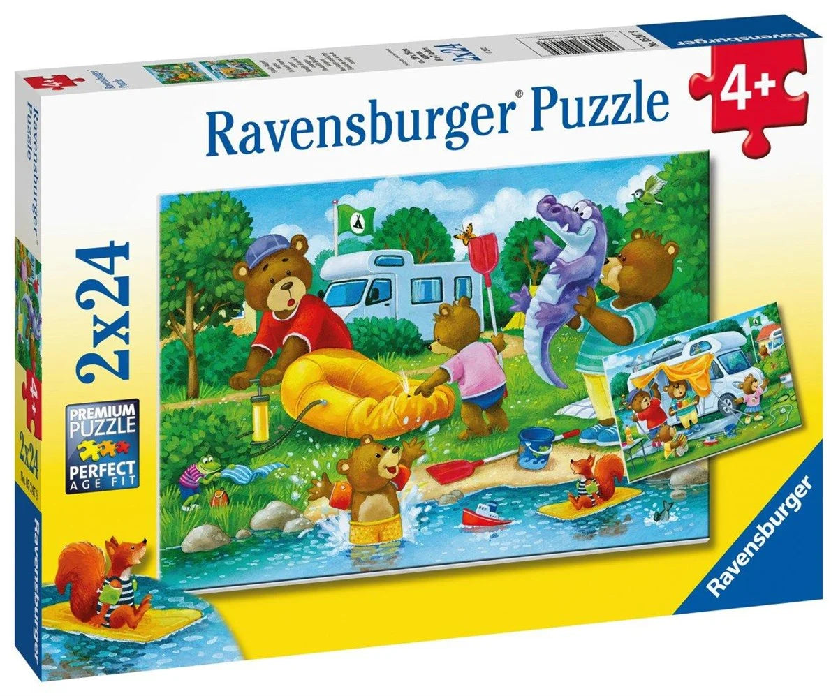 Ravensburger 2x24 Parça Puzzle Ayı Ailesi Kampta 052479 | Toysall