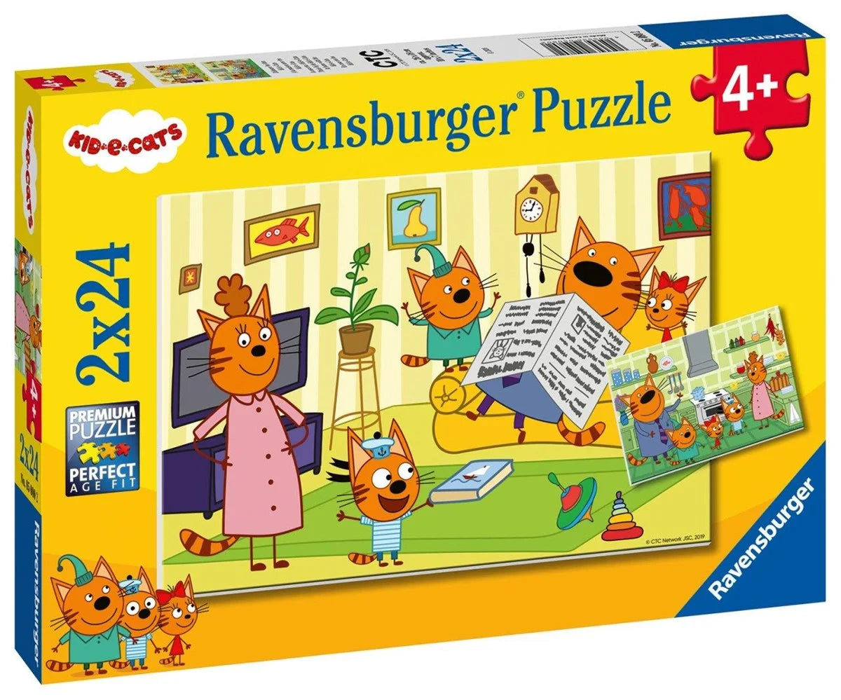 Ravensburger 2x24 Parça Puzzle Çocuk ve Kediler 050802 | Toysall