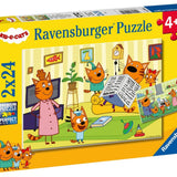 Ravensburger 2x24 Parça Puzzle Çocuk ve Kediler 050802