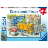 Ravensburger 2x24 Parça Puzzle Çöp Kamyonu  050963