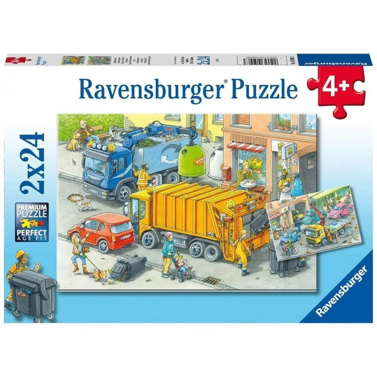 Ravensburger 2x24 Parça Puzzle Çöp Kamyonu  050963 | Toysall