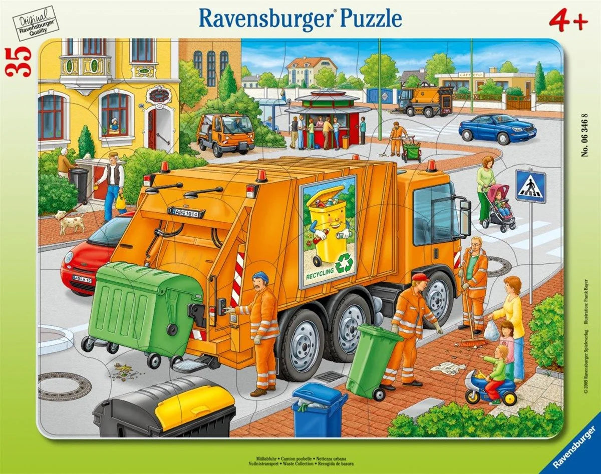 Ravensburger 35 Parça Çerçeveli Puzzle Çöp Arabası 063468 | Toysall