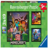 Ravensburger 3x49 Parça Puzzle Minecraft 056217