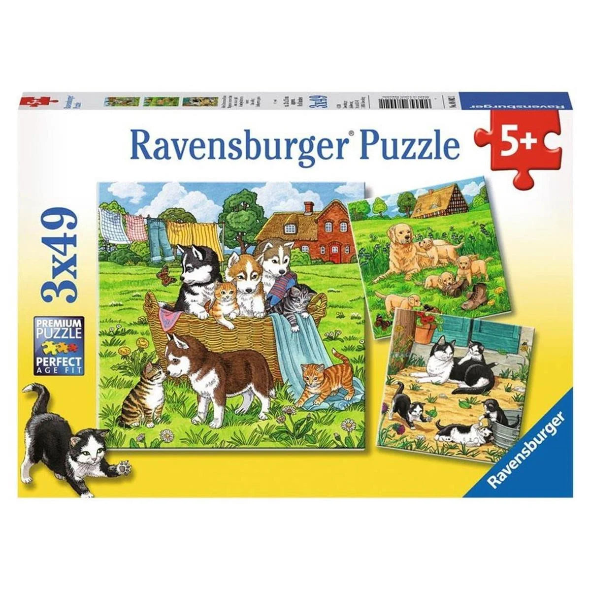 Ravensburger 3x49 Parça Puzzle Tatlı Hayvancıklar  080021 | Toysall