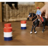 Schleich Kovboy Kız ve Fıçılı At Yarışı 42576