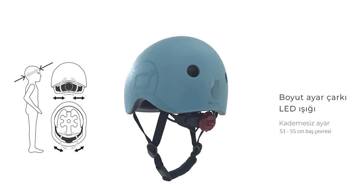 Scoot and Ride Helmet Çocuk Kaskı S-M Açık Gri 190605-96367 | Toysall