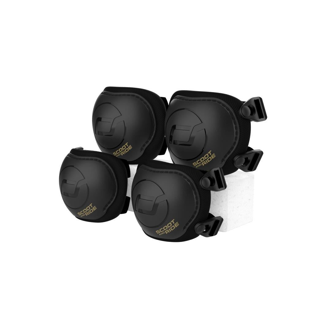 Scoot and Ride S-M Dizlik ve Dirseklik Scooter Koruyucu Set Black&Gold 230926-00164