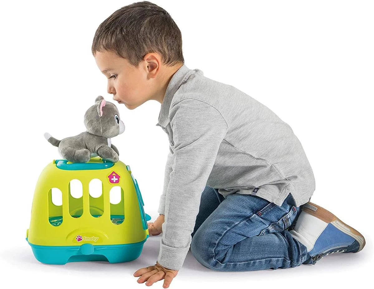 Smoby Aksesuarlı Veteriner Çantası ve Sesli Peluş Kedi 340302 | Toysall