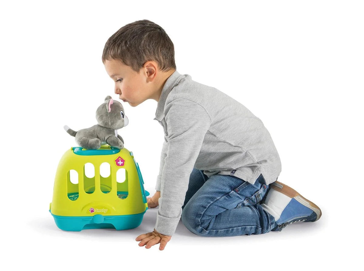 Smoby Aksesuarlı Veteriner Çantası ve Sesli Peluş Kedi 340300 | Toysall