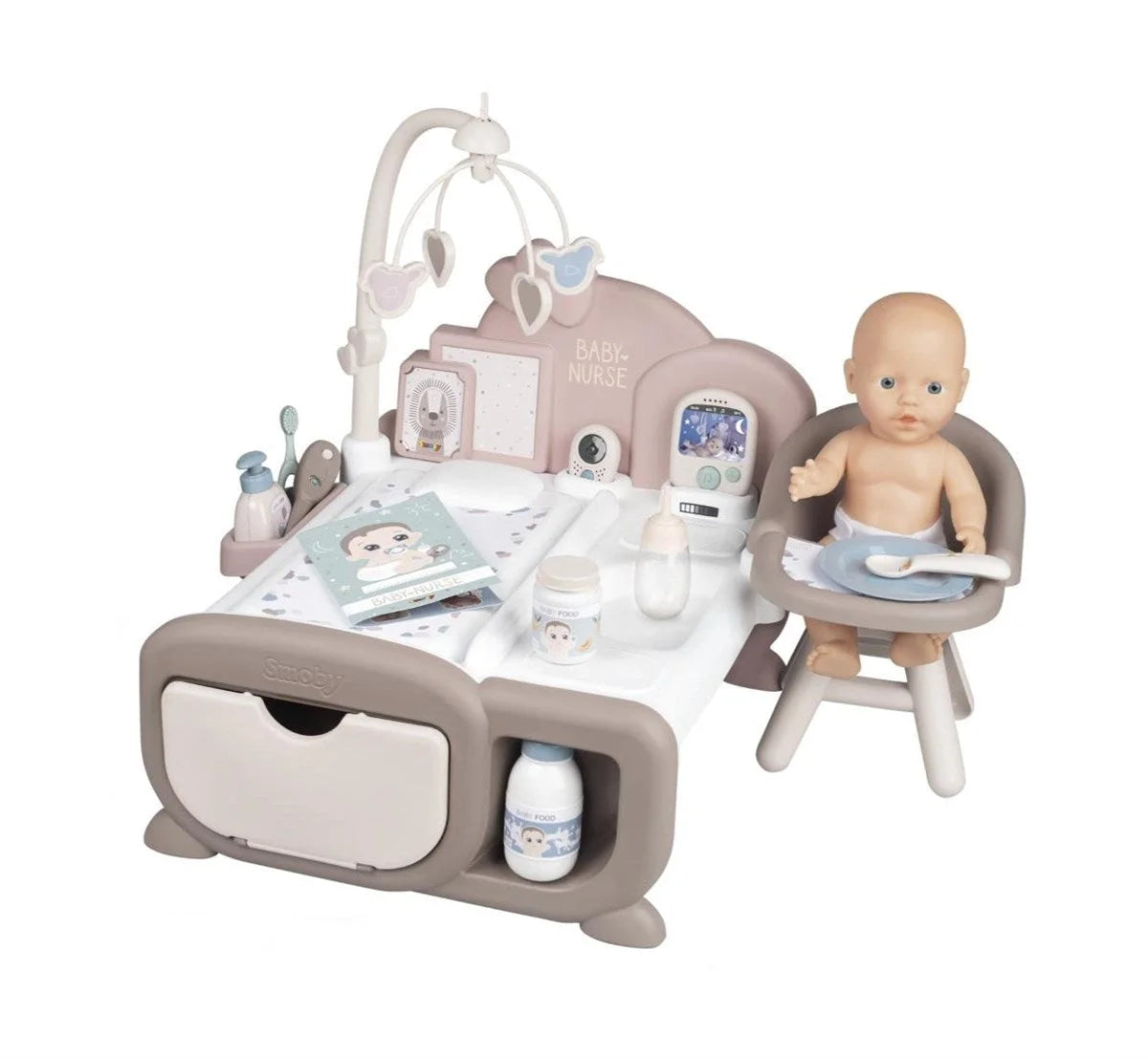 Smoby Baby Nurse Bebek Bakım Ünitesi Oyun Seti, 3'ü 1 Arada Set 220375 | Toysall