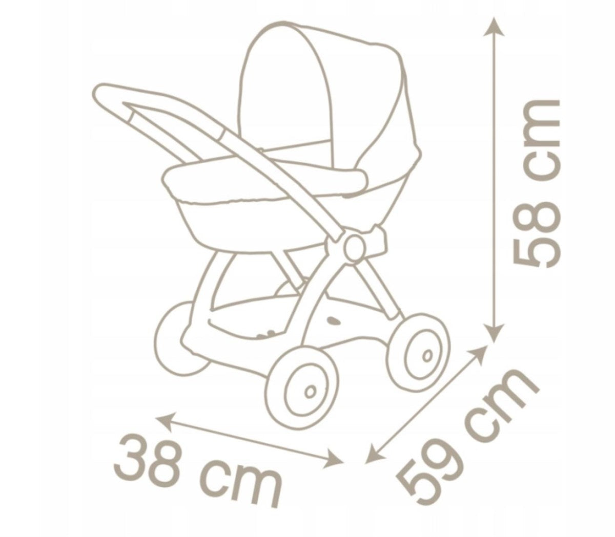 Smoby Baby Nurse Chulli Pop Oyuncak Bebek Arabası Pusetli ve Başlıklı Leylak-Gri 254118 | Toysall