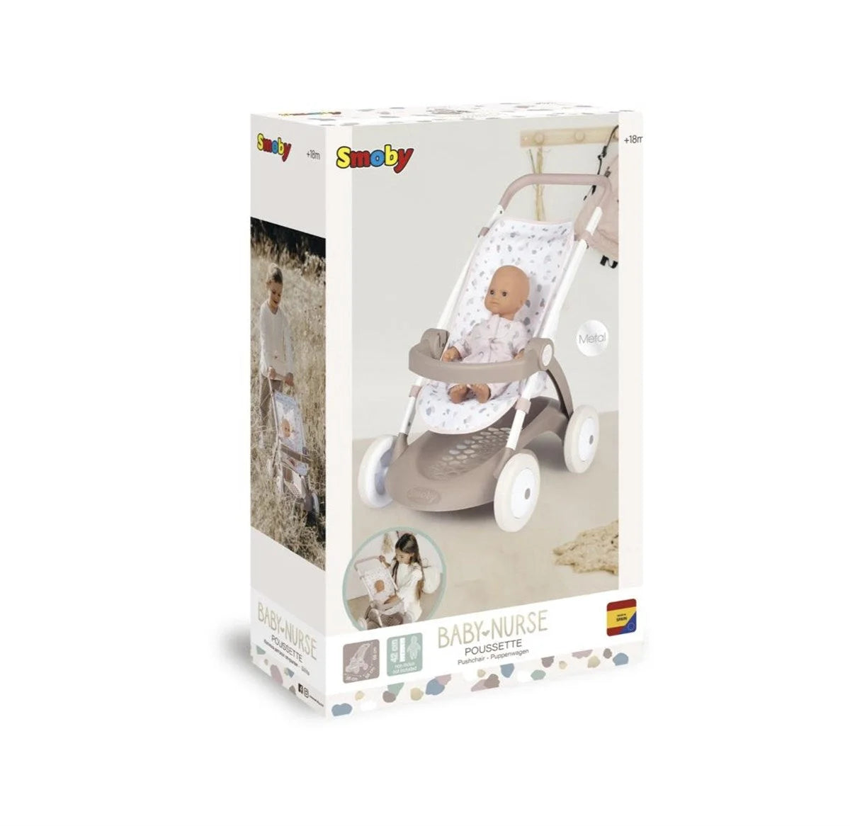 Smoby Baby Nurse Chulli Pop Oyuncak Bebek Arabası Leylak-Gri 254018 | Toysall