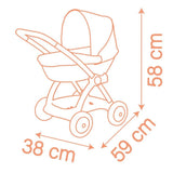 Smoby Baby Nurse Chulli Pop Oyuncak Bebek Arabası Pusetli ve Başlıklı, Pembe 254124
