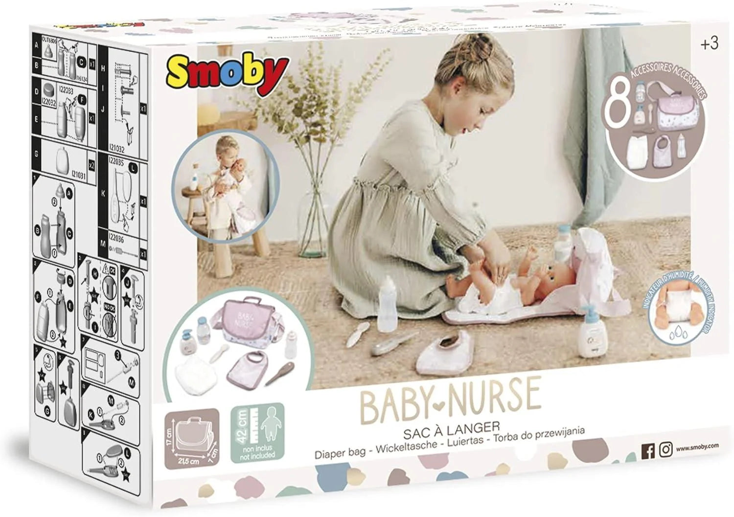 Smoby Baby Nurse Oyuncak Bebek Bezi Değiştirme Çantası 220369 | Toysall