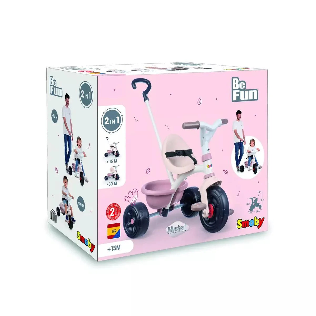 Smoby Be Fun Üç Tekerlekli Bisiklet - Pembe 740335 | Toysall