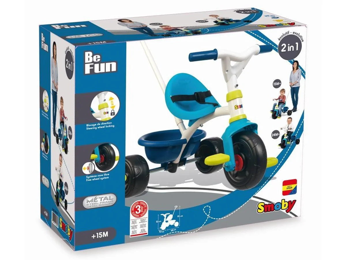 Smoby Be Fun Üç Tekerlekli Bisiklet Seti - Mavi  740323 | Toysall