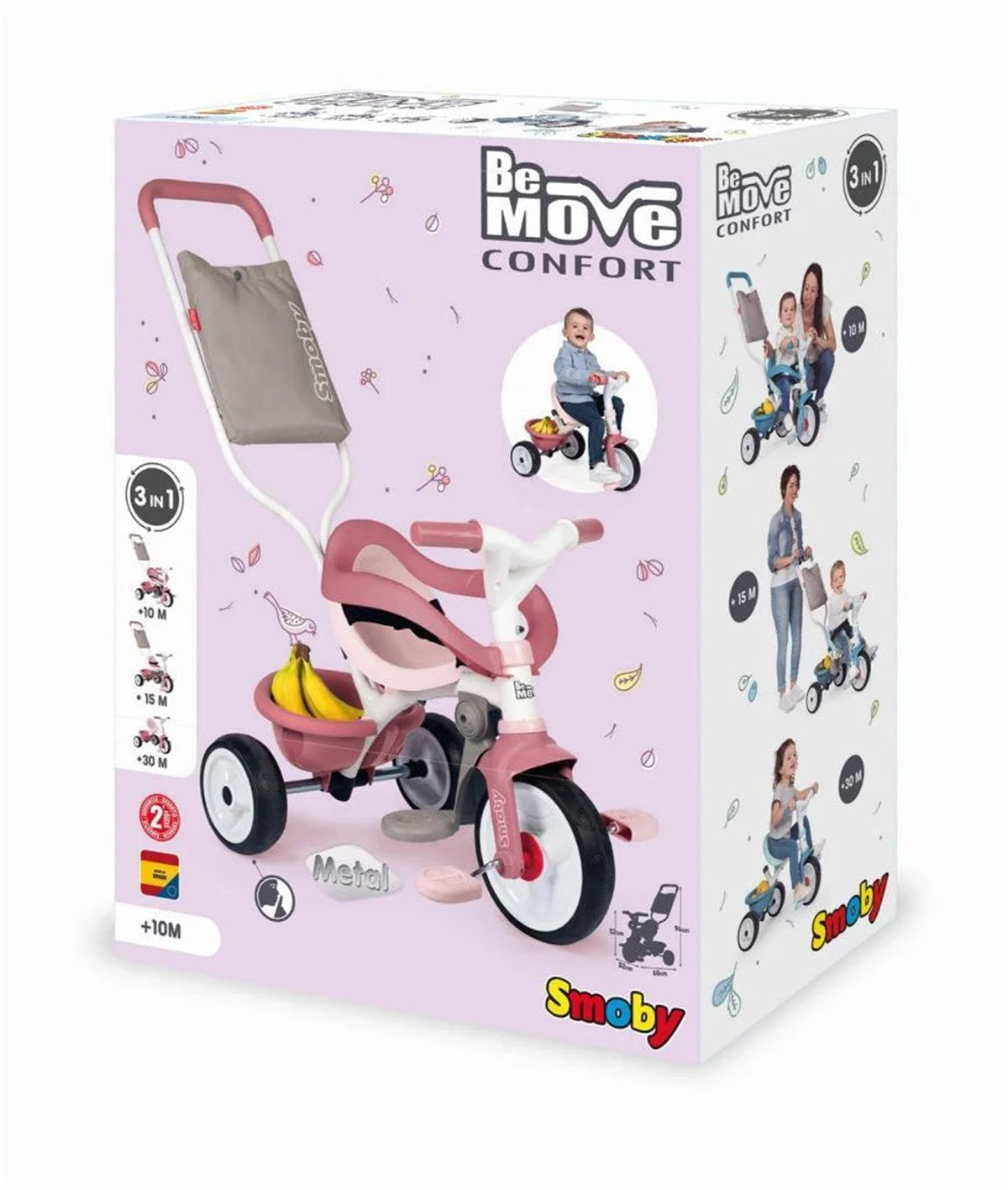 Smoby Be Move Comfort 3'ü1 Arada Bisiklet - Pembe  740415 | Toysall