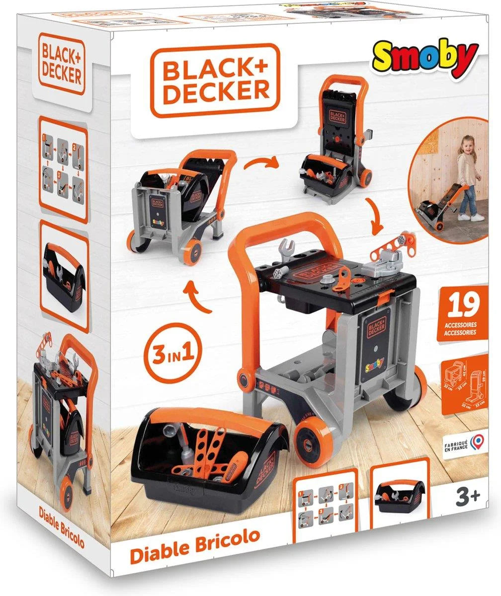 Maletín De Herramientas De Juguete Smoby Black+Decker - 35 Accesorios, Para Niños A Partir De 3 Años, Fácil De Transportar