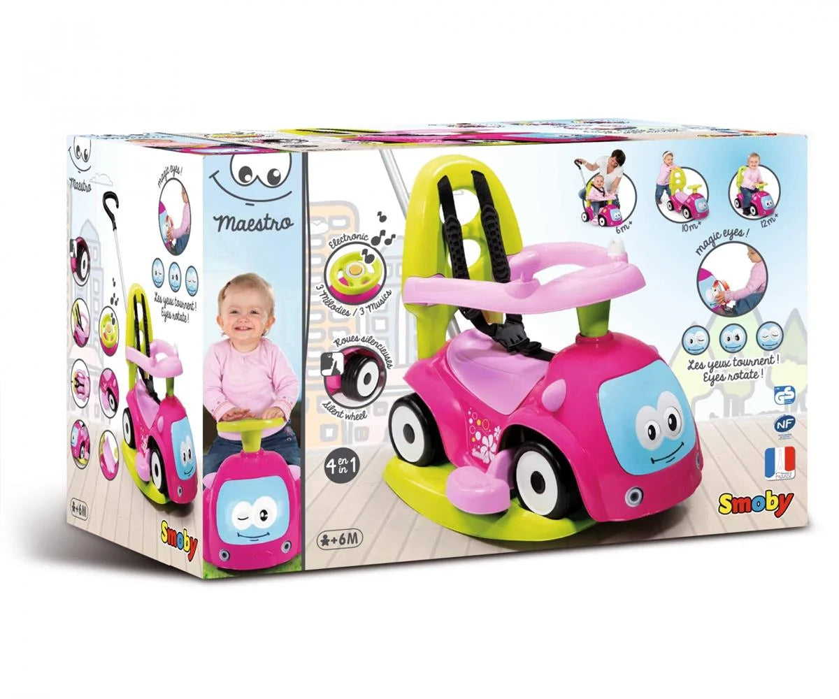 Smoby Maestro Çok Fonksiyonlu Yürüteç Araba - Pembe 720303 | Toysall