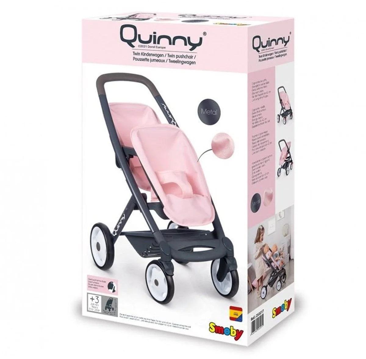 Smoby Maxi-Cosi&Quinny Oyuncak İkiz Bebek Arabası - Pembe 253217 | Toysall