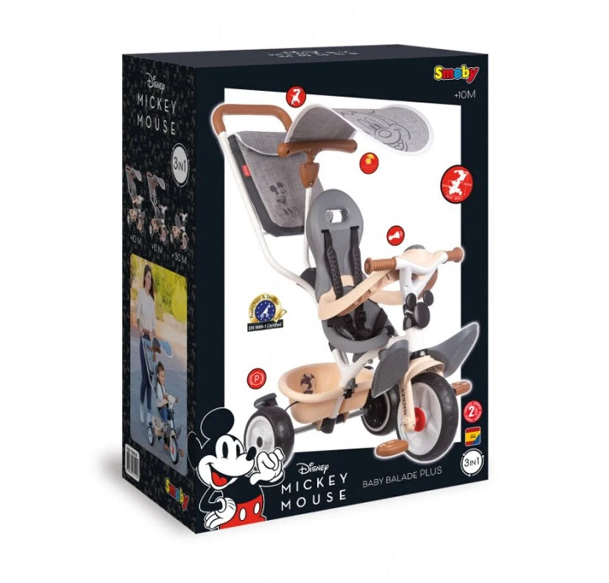 Smoby Mickey Baby Balade Plus 3'ü1 Arada Bisiklet 741402 | Toysall