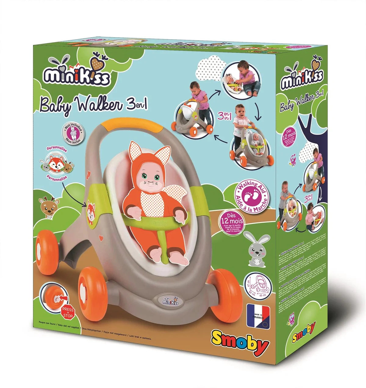 Smoby Minikiss Animal 3'ü1 Arada Yürüteç 210206 | Toysall