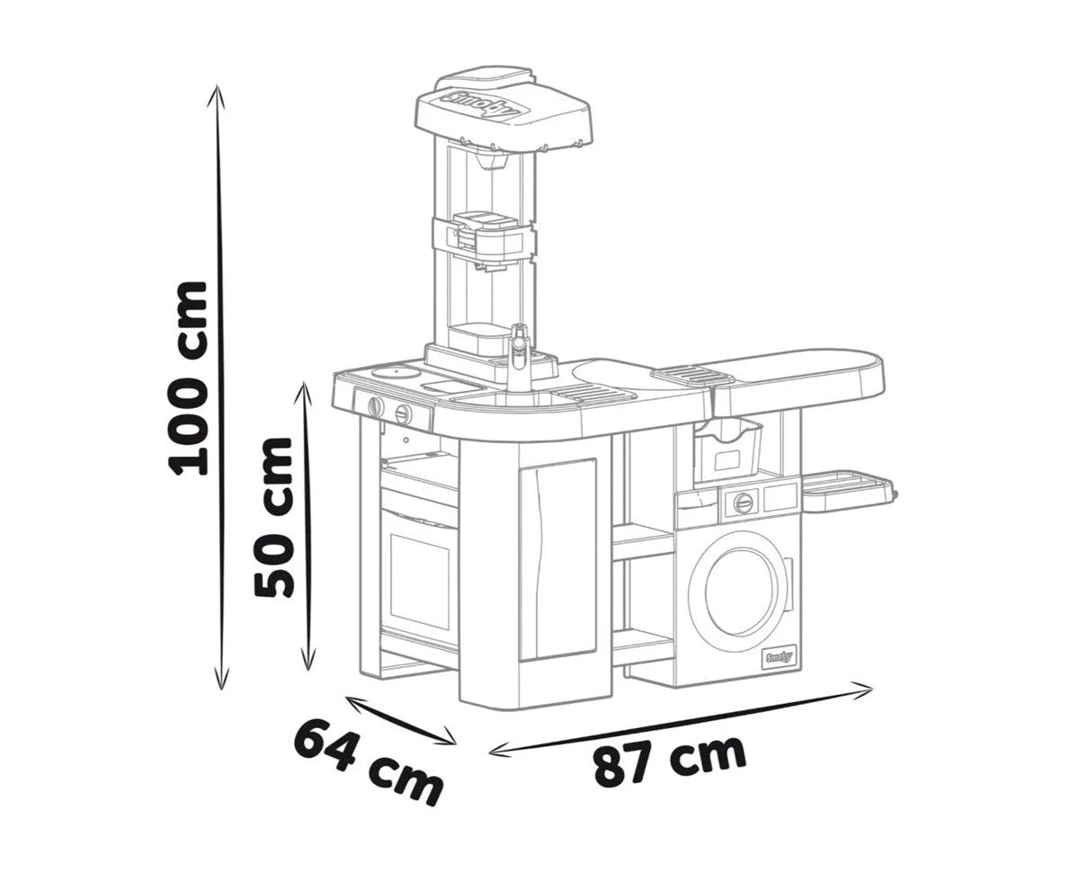Smoby Tefal Stüdyo Çamaşır Makineli Mutfak Seti 311050 | Toysall