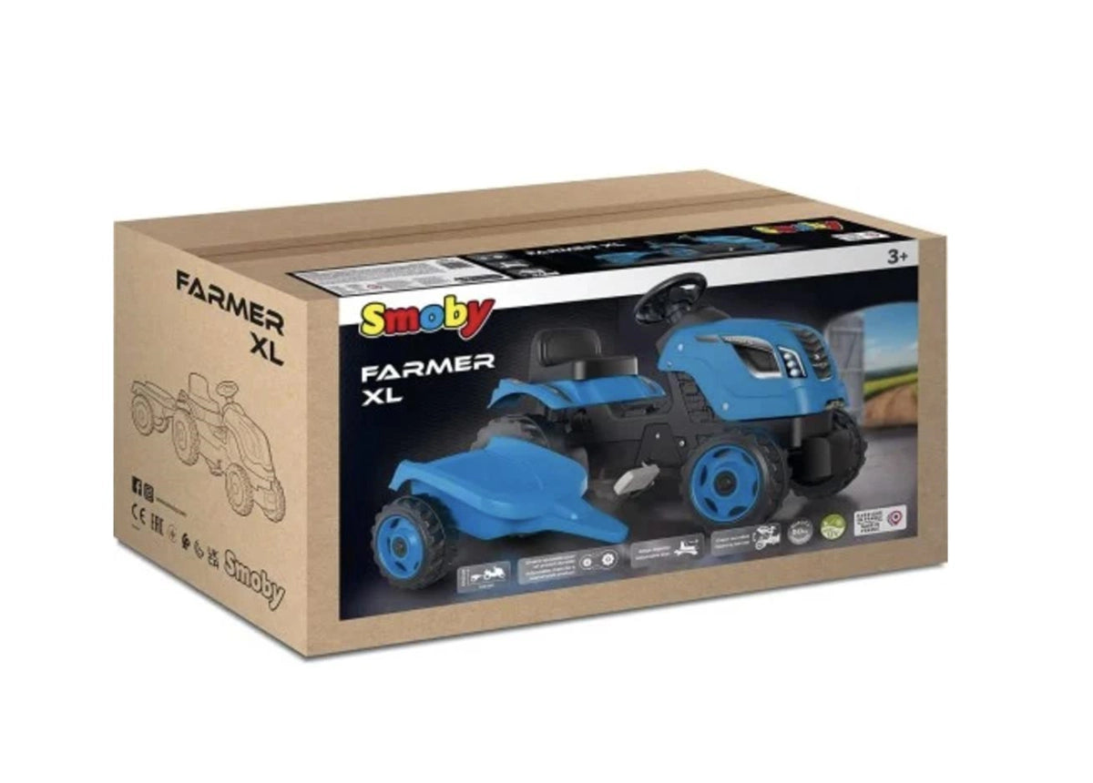 Smoby XL Römorklu Pedallı Traktör - Mavi 710129 | Toysall