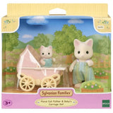 Sylvanian Families Çiçekli Kedi Baba ve Bebek Arabası 5683