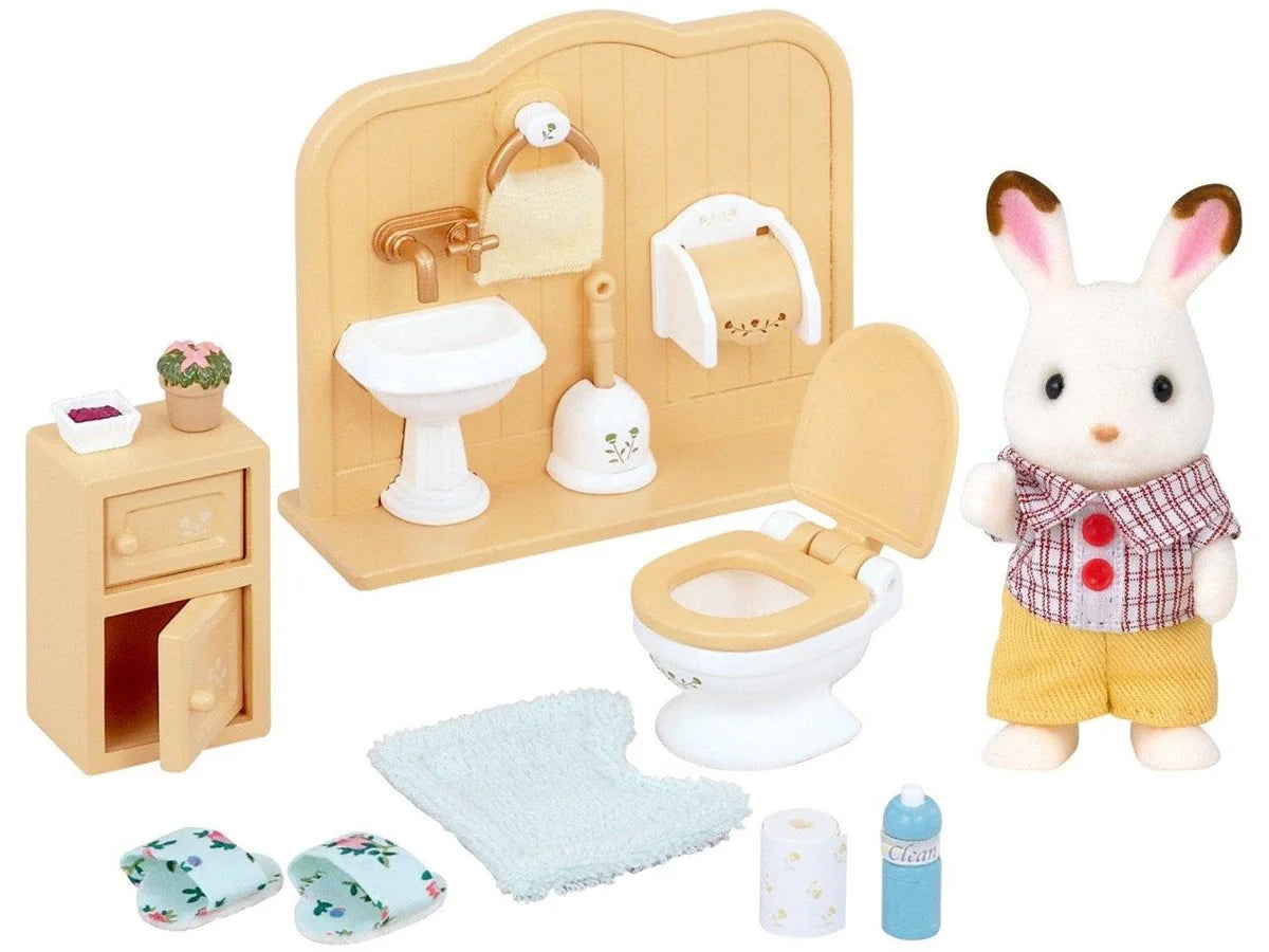 Sylvanian Families Çikolata Kulaklı Tavşan Erkek Kardeş ve Tuvalet Seti 5015 | Toysall